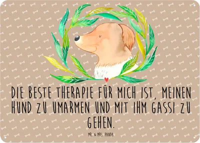 Produktbild von Mr. & Mrs. Panda Wandbild Hund Blumen DIN A5 - Hundeglück - Geschenk, Umarmen, wandtafel, Metallbild, Schild, Gassi gehen, Blechschild, Vierbeiner, tafel, Sprüche, Hunde