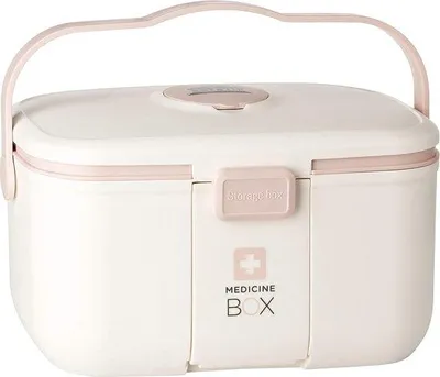 Image de Trousse de premiers secours avec poignée et tiroir à rabats, 28 x 18 x 17 cm - grande capacité de rangement : 85 litres.