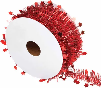 Produktbild von Weihnachtsbaum-Girlande Weihnachtsdeko glitzernd rot 3 m - Einheitsgröße
