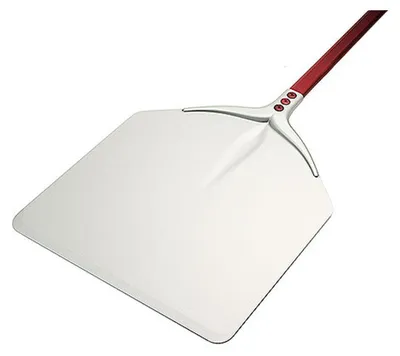 Produktbild von Contacto Pizzaschaufel 50 x 50 cm eloxiertes Aluminium, flacher Stiel 120 cm, Gesamtlänge 175 cm, stabil, leicht, Profiqualität für große Pizzaöfen