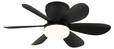 Obrázok produktu pre Mini stropný ventilátor s LED osvetlením a diaľkovým ovládaním Delores, čierny, 51 cm