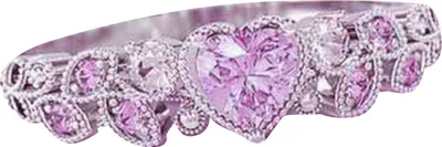 Produktbild von Exquisiter, herzförmiger, mit Strasssteinen eingelegter Ring für Damen, Verlobungsschmuck, Geschenk-Rosa,US 8
