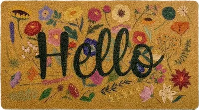 Deurmat mit Blumenmuster, Antirutsch, 43 x 74 cm