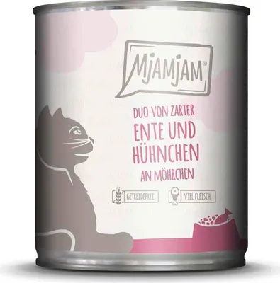 Obrázok produktu pre Mjamjam 800g x 6 – Dvojité balenie: Kačica a kurča s mrkvou