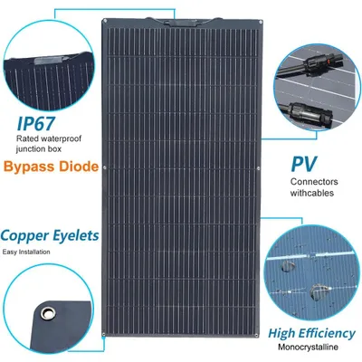 Zdjęcie produktu dla Panel słoneczny - Panele słoneczne - Energia słoneczna - Moduł fotowoltaiczny 12V - Elastyczny