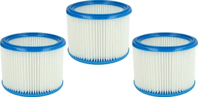 Produktbild von vhbw 3x Faltenfilter kompatibel mit Makita VYS 25 Staubsauger - Patronenfilter Blau Weiß