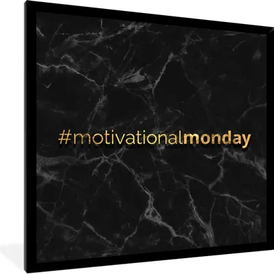 Produktbild von MuchoWow® Gerahmtes Poster Zitate - Motivation - Marmor - Gold 40x40 cm - Poster mit Schwarzem Bilderrahmen Wandposter Rahmen Foto Bilder - Mit Rahmen - Wanddekoration Schlafzimmer