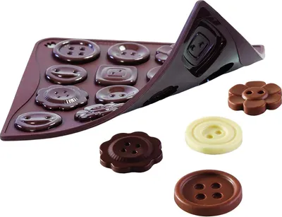 Produktbild von Silikon-Schokoladenform - 16 Formen - braun - für selbstgemachte Schokolade