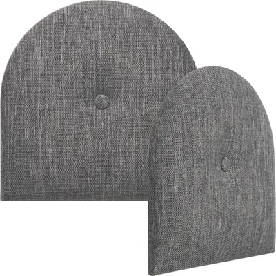 Obrázok produktu pre VOX SOFO Čalúnený panel v tvare oblúka s gombíkom 30x30 cm – sivá melírovaná, čalúnený vankúš na stenu, akustický panel, čelo postele, mäkký (1 kus)