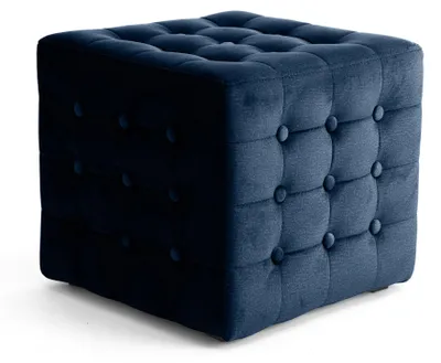 Produktbild von Würfelhocker RONAN blau aus Stoff, Breite 45 cm, Höhe 40 cm, Tiefe 45 cm, Sitzhöhe 40 cm
