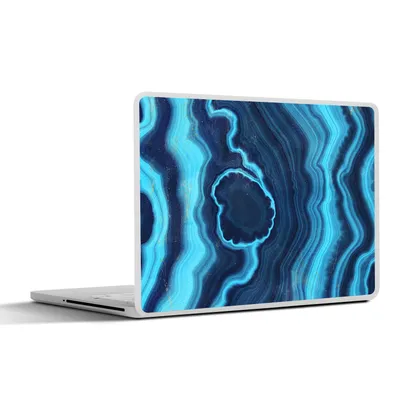 Produktbild von MuchoWow® Laptop Aufkleber Sticker Cover Achat - Neon - Blau - Edelstein 31x22.5 cm - Laptop-Deko