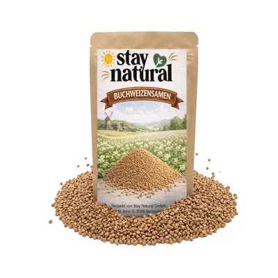 Produktbild von Stay Natural Buchweizensamen – glutenfrei, ballaststoffreich, eiweißreich, 100% natürlich, ganzer Buchweizen für Müsli, Kochen, Salat & Porridge (1350 g)