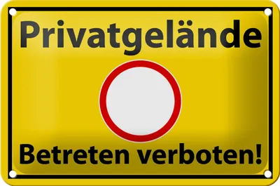 Produktbild von Blechschild Hinweis 18x12cm Privatgelände Betreten Verboten