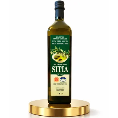Zdjęcie produktu dla Grecka oliwa z oliwek Sitia PDO extra virgin 0,3% 1 l w butelce
