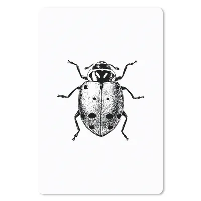 Produktbild von MuchoWow® Mauspad Mousepad Vintage - Marienkäfer - Insekten - Schwarz und weiß 18x27 cm - Mousepads - Maus Mat - Pad - Mausunterlage