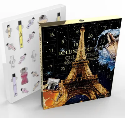 Produktbild von Damenadventskalender mit 24 verschiedene Damenparfüm Duftzwillinge Schwarz