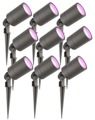 Image de Ledvion Lot de 9 LED Extérieur Spot IP65 4,9W GU10 CCT RGB dimmable