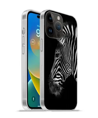Produktbild von MuchoWow® Handyhülle Schutzhülle Hülle für Apple iPhone 14 Pro - Softcase Zebra - Wilde Tiere - Schwarz Silikon Softcase Handy Hülle - Umschlag