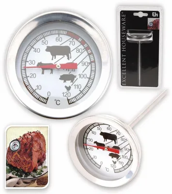 Produktbild von Excellent Houseware Fleischthermometer Steakthermometer Bratenthermometer mit feuerfester Nadel 12 cm