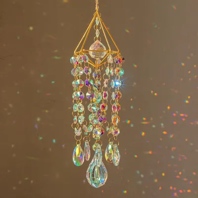 Produktbild von Famanu Kristall-Suncatcher mit Regenbogen-Effekt - Handgefertigt und Vergoldet