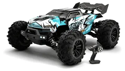 Produktbild von Teeggi 16102 Pro RC-Auto 1:16, 70 km/h, Brushless-Motor, Allrad Monstertruck mit 3 Akkus, ab 14 Jahren, Blau