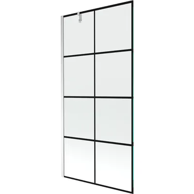Image de Mexen Next Pare-baignoire 1 vantail 90 x 150 cm, motif noir, chrome - 895-090-000-00-77-01