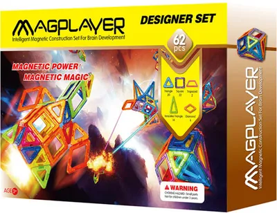 Zdjęcie produktu dla Magnetyczna gra konstrukcyjna - 62 elementy