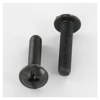 Produktbild von Schraube Flachrundkopfschraube POZI und gespalten M5X8 Stahl schwarz verzinkt