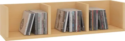 Produktbild von CD DVD Regal STARS Wandregal Hängeregal mit 3 Ablagefächern in buchefarben, Dekorationsregal