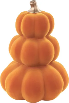 Produktbild von BELIANI Dekorative Figur Kürbis Orange Keramik Samt Oberfläche handgefertigt Tischplatte Dekoration Innenausstattung Modernes Glam Design