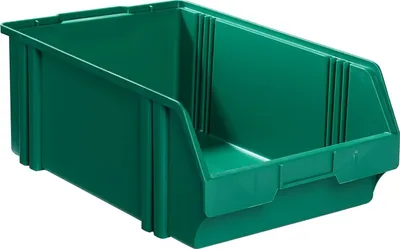 Produktbild von LA KA PE Sichtlagerkasten Größe 1 grün Länge 500 / 450 x Breite 300 x Höhe 180mm aus Polystyrol stapelbar - LK1