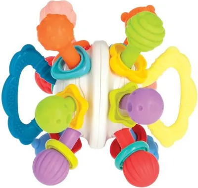 Immagine prodotto di Anello dentizione Nuby Twist Ball, con sonaglio, dai 3 mesi, multicolore