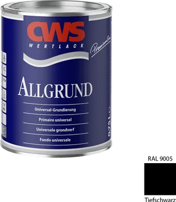 Produktbild von CWS WERTLACK® Allgrund Inhalt: 0,75 Liter Farbton: RAL 9005 tiefschwarz
