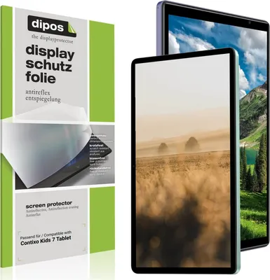 Produktbild von 2x Schutzfolie für Contixo Kids 7 Tablet matt Displayschutzfolie Folie Display Schutz dipos