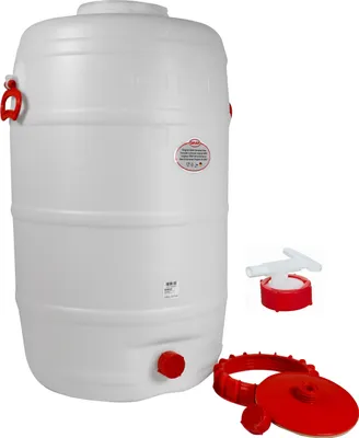 Produktbild von Graf Getränkefass Kunststofffass Rund 125 Liter mit Auslaufhahn NW 10