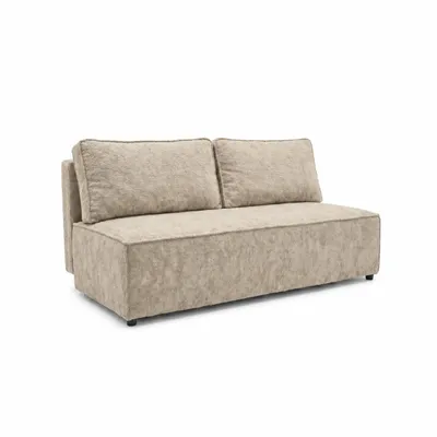 Produktbild von Schlafsofa FORANO 3-Sitzer mit Bettkasten, Sofa Couch mit Schlaffunktion, Gästezimmer und Jugendzimmer, weicher Bouclé-Plüschstoff, hellbraun