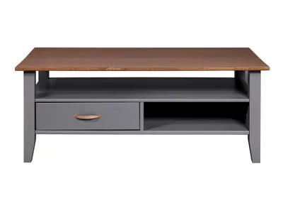 Image de Luzerna table basse 1 tiroir, 2 tablettes gris.