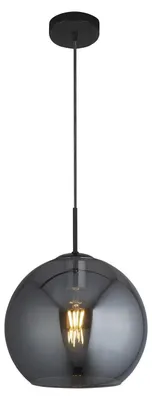 Image de Amsterdam Suspension Abat-jour en verre noir Verre fumé 30 cm E27