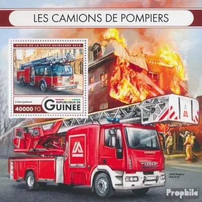 Produktbild von Briefmarken Guinea 2016 Mi Block 2688 (kompl. Ausgabe) postfrisch Feuerwehrauto