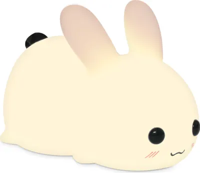 Produktbild von Navaris LED Nachtlicht Snow White Rabbit - mit USB Kabel - dimmbar - süße Nachttischlampe für Kinder - Kinderzimmer Schlummerlicht Lampe Weiß