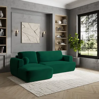 Produktbild von Masseno Ecksofa SENTI K L-S mit Schlaffunktion L-Form, Sofa mit Bettkasten, Wohnzimmersofa, Couch, Soffa, Bettsofa, Couchgarnitur- Grün, KRONOS 19
