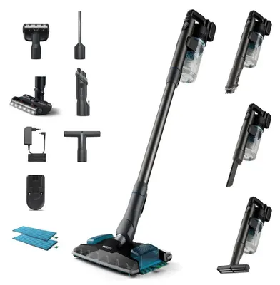 Image de Philips 8000 series XC8055/01 stick vacuum/electric broom Battery Dry&wet Cyclonic Bagless 0.6 L Blue