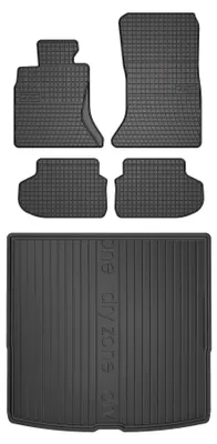 Zdjęcie produktu dla Dywaniki gumowe + mata bagażnika do BMW 5 F11 2010-2013 (kombi, standardowy bagażnik) – czarne, dopasowane – Wielganizator SolidPRO