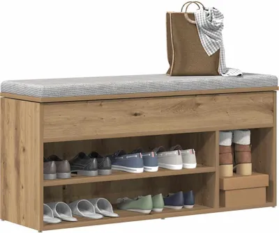 Produktbild von Möbel Schuhbank Artisan-Eiche 102x30,5x45 cm Holzwerkstoff - Schuhregale &56093