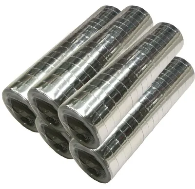 Produktbild von 5 Glitzer Luftschlangen silber metallic