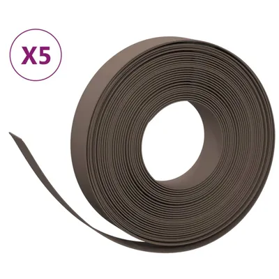 Produktbild von vidaXL Rasenkanten 5 Stk. Braun 10 m 10 cm Polyethylen
