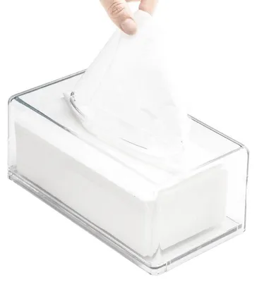 Immagine prodotto di Contenitore per fazzoletti di carta, acrilico trasparente, rettangolare, 22x12x9 cm
