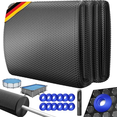 Produktbild von KESSER® Pool Solarabdeckplane | Solarfolie Stärke 120µm | Solarabdeckung Solarplane zuschneidbar | Poolsolarplane Solar Folie inkl. 1x Schere, 1x Lochzange & 12x Ösen | Poolheizung für Wassererwärmung