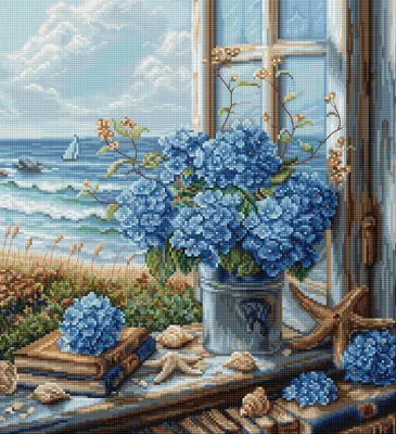 Productafbeelding van Luca-S geteld kruissteekpakket "Zeezicht", 29x31cm, Doe-het-zelf