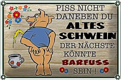 Produktbild von Blechschild Spruch 30x20cm Piss nicht daneben altes Schwein